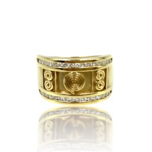 Diamantring i gult guld med brillanter