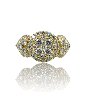 Diamantring i gult guld med brillanter
