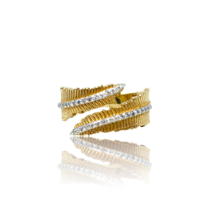 Feather ring med diamanter