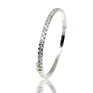 Armring i hvidguld med diamanter
