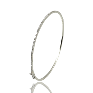 Armring i hvidguld med diamanter