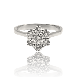 Ring i hvidguld med diamanter