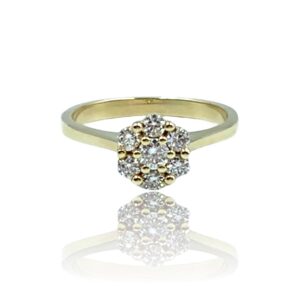 Ring i gult guld med diamanter