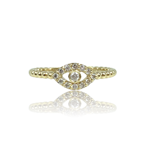 Ring i gult guld med diamanter