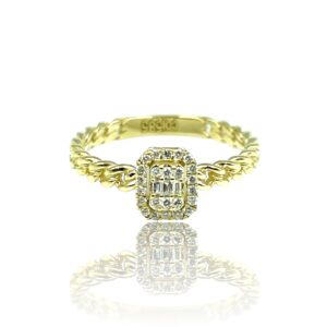 Ring i gult guld med diamanter