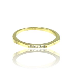 Alliancering i gult guld med diamanter