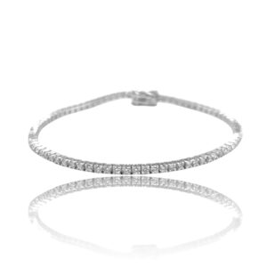 Tennisarmbånd i hvidguld med diamanter