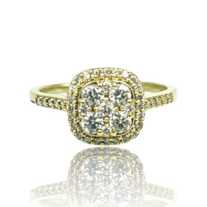 Ring i gult guld med diamanter