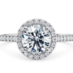 Halo ring i hvidguld 3.50ct.