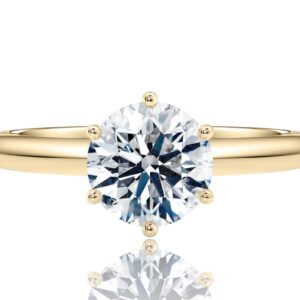Solitairering i gult guld 1.00ct.